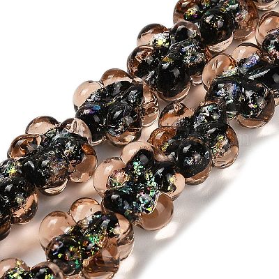 Нити стеклянных бусин из дихроичной фольги ручной работы DICH-U001-04D-1