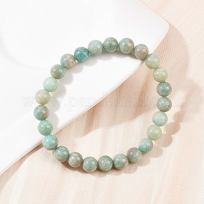 Браслеты из натуральных бусин амазонита для мужчин и женщин BJEW-K286-01-1