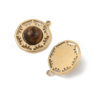 Природных тигровый глаз подвески STAS-P380-21G-02-1