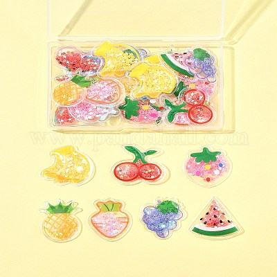 28 шт. 7 стиля прозрачных пластиковых кабошонов из ПВХ PVC-FS0001-04-1