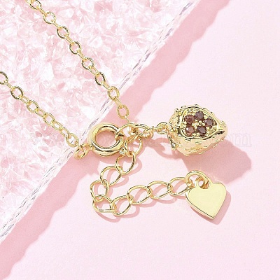 Браслеты с подвесками из латуни с микропаве из кубического циркония для женщин BJEW-C083-11G-1