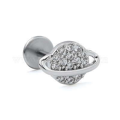 Серьги для хряща из хирургической нержавеющей стали 316l с микропаве из прозрачного кубического циркония для женщин и мужчин WG67427-03-1