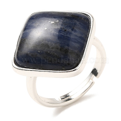 Регулируемые кольца из натурального содалита RJEW-H240-01S-15-1