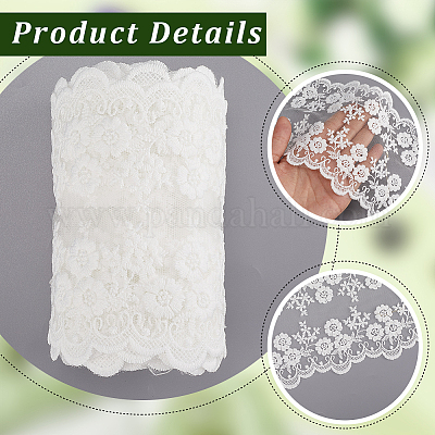 5 ярд кружевной ленты с вышивкой из молочного волокна OCOR-GF0005-14B-1