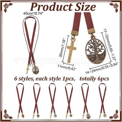 4 шт. закладка из коровьей кожи AJEW-HY00013-1