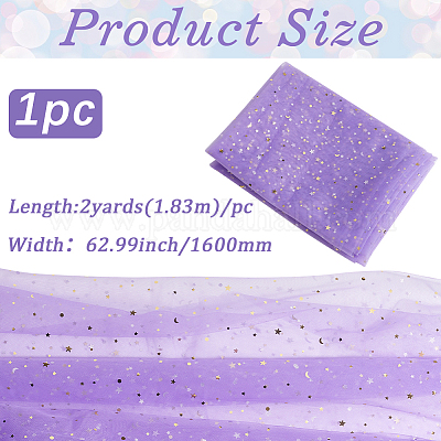 Нейлоновая сетка с узором «звезда и луна» DIY-WH20048-006B-1