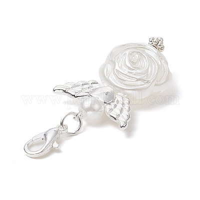 Ангел абс пластик имитация жемчуга кулон украшения HJEW-JM01021-1