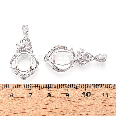 925 подвеска из стерлингового серебра с микропаве из кубических цирконий в форме кабошона STER-N016-49P-1