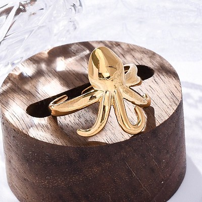 Открытые манжеты из нержавеющей стали 304 с изображением морских животных RJEW-Q005-01C-G-1