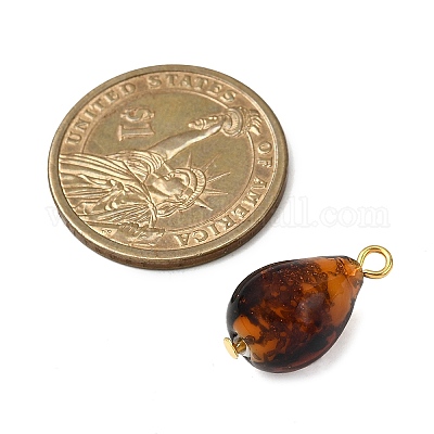 Ручной работы подвески золотые бусины песка PALLOY-JF04372-02-1