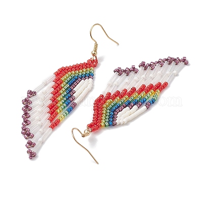 Серьга-гвоздик из нержавеющей стали 304 со стеклянным подвесом EJEW-MZ00176-01-1