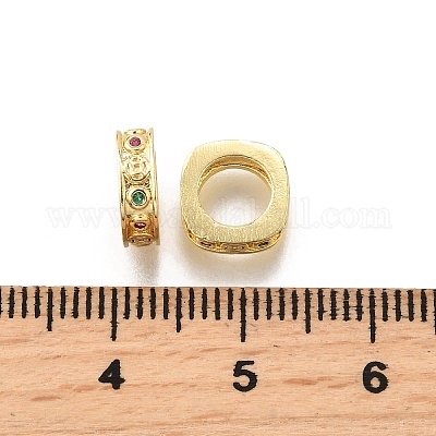 Латунные микро проложить Цирконий Европейский бисером KK-C106-21G-1