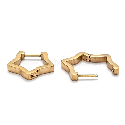 Серьги-кольца Huggie Hoop из нержавеющей стали 304 в форме звезды STAS-J033-06G-1