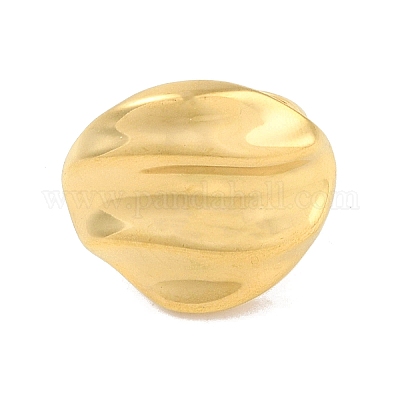 Гофрированное овальное кольцо-манжета из нержавеющей стали 304 для женщин и мужчин RJEW-Z038-03G-1