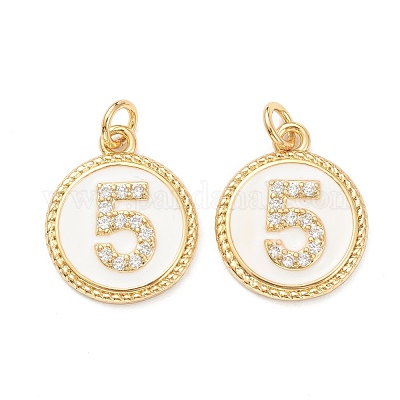 Латунные микропаве прозрачные кубические циркониевые подвески ZIRC-J040-44G-05-1