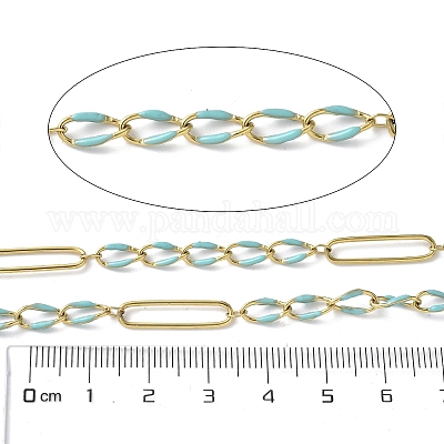 Цепи Figaro из нержавеющей стали 304 с эмалью CHS-U003-02G-14-1