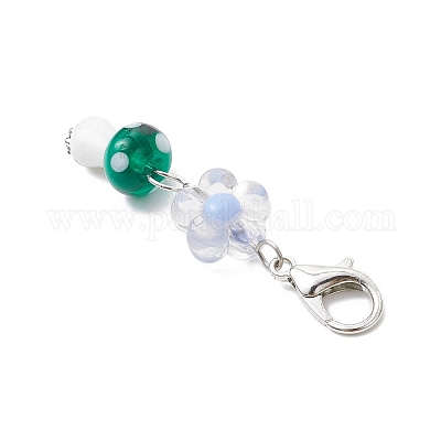 Кулон лэмпворк в виде грибов ручной работы HJEW-JM03251-1