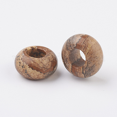 Естественного изображения яшмы Европейский бисером G-G740-14x8mm-03-1