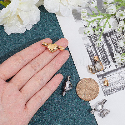 4 комплект из 2 стилей европейских застежек из нержавеющей стали 304 STAS-UN0020-75-1