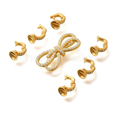 925 серебряная застежка с микропаве из прозрачного кубического циркония STER-B006-09G-1