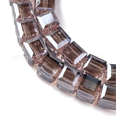 Стеклянные бусины с гальваническим покрытием  EGLA-H108-01A-PL03-1