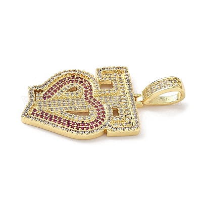 Латунные микропаве прозрачные подвески с фианитом KK-B141-04G-02-1