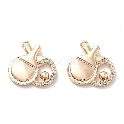 Латунные микропаве прозрачные подвески с фианитом KK-M102-37G-1