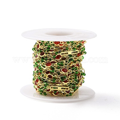 Настоящие овальные и плоские круглозвенные цепи из латуни с покрытием из 18-каратного золота CHC-F844-10C-1