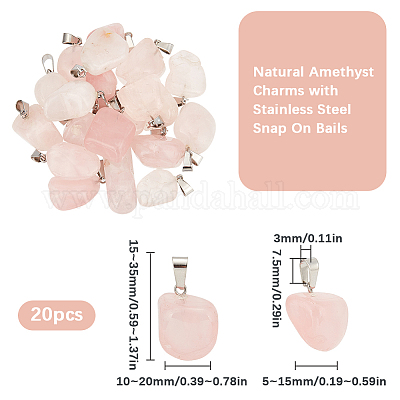 20шт подвески из натурального розового кварца G-BBC0001-50D-1
