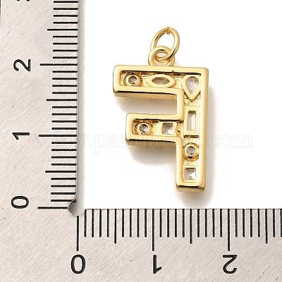 Латунные микропаве прозрачные подвески с фианитом KK-G521-01G-F-1