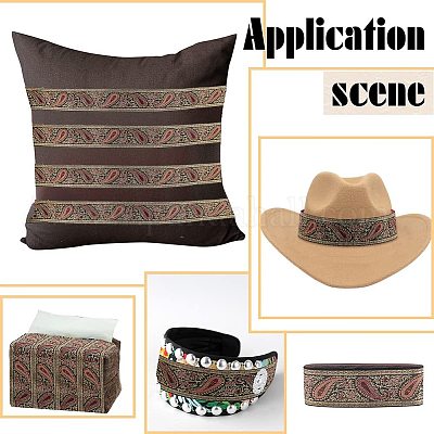 Этническая вышивка полиэстер плоские ленты OCOR-WH0060-39A-1