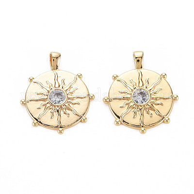 Латунные микропаве прозрачные подвески с фианитом KK-S364-031-1