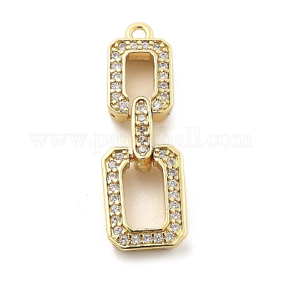 Латунные микро проложить кубический цирконий подвеска KK-L228-16G-1