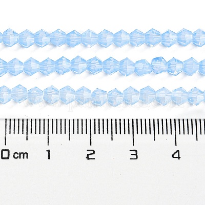 Запекание окрашенные прозрачные стеклянные бусины нити DGLA-F029-J4mm-02-1