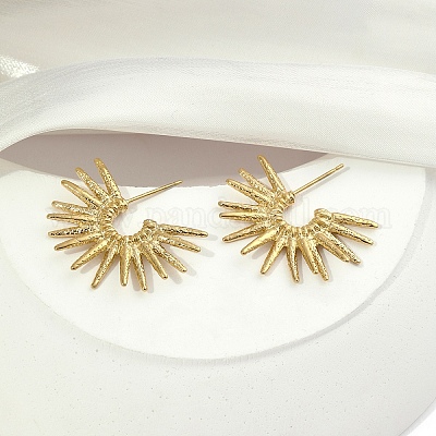 201 серьги-гвоздики из нержавеющей стали в форме солнца EJEW-D084-14G-1