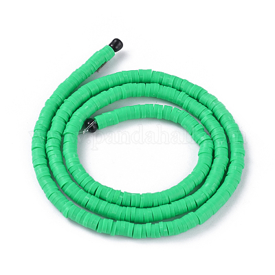 Плоские круглые бусинки распорки ручной полимерной глины CLAY-R067-4.0mm-06-1