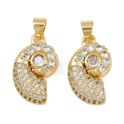 Латунные микропаве прозрачные подвески с фианитом KK-C109-02G-1
