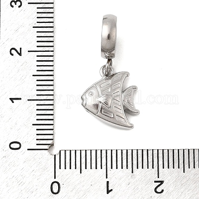 Подвески-шармы с морскими животными из нержавеющей стали 304 с кристаллами и стразами в европейском стиле STAS-D153-02A-P-1