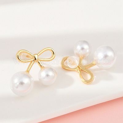 Латунь серьги EJEW-F376-01G-1