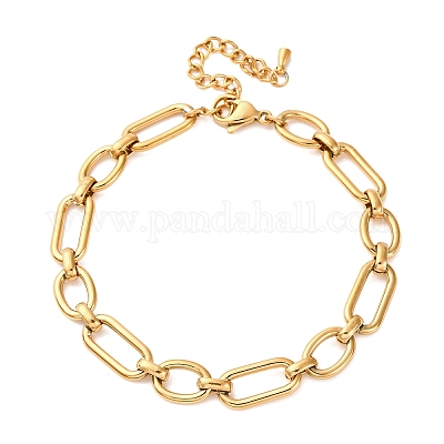 Браслеты на ногу из овальной цепи из нержавеющей стали 304 AJEW-A057-12G-1