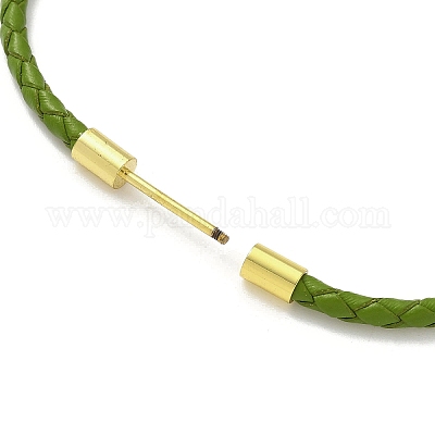 Изготовление браслета из плетеного круглого шнура из искусственной кожи толщиной 3 мм MAK-S075-01G-N-1