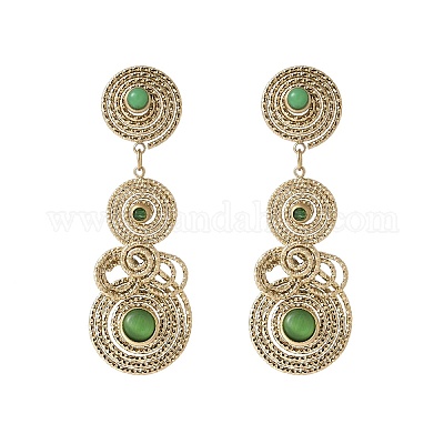 Серьги-гвоздики с подвесками из нержавеющей стали марки 304 «Вихревая спираль» EJEW-Q028-01C-G-1