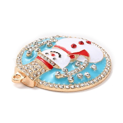 Рождественские подвески из цинкового сплава со стразами PALLOY-K008-02B-KCG-1