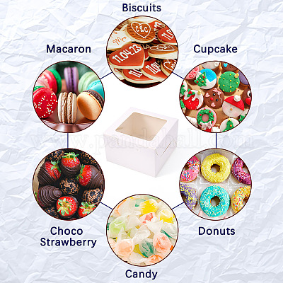 Квадратные бумажные коробки для печенья с квадратным прозрачным окном CON-TAC0001-12B-01-1