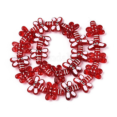 Эмалевые бусины ручной работы в технике лэмпворк LAMP-T023-26E-1