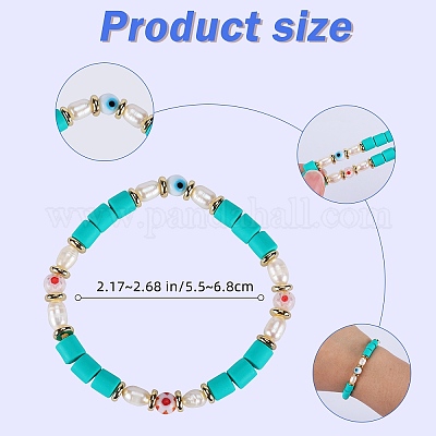 Набор браслетов-цепочек из полимерной глины ручной работы BJEW-SZ0001-66C-1