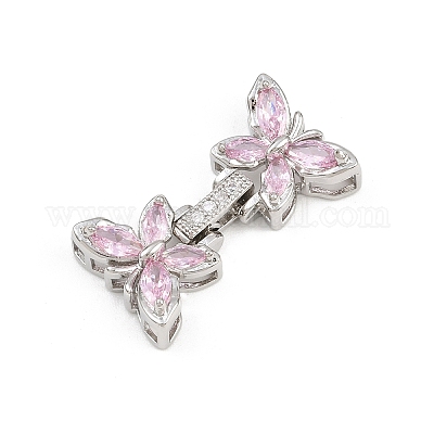 Латунные микро проложить кубического циркония раз за застежками KK-C075-42P-1