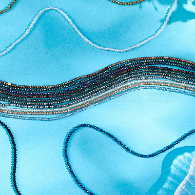 15 стиль 15 цвета гальванизированные стеклянные бусины нити EGLA-LT0001-05-1