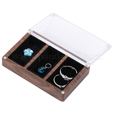 Деревянный магнит и бархатная коробочка для хранения вещей в форме куба CON-WH0200-06A-1