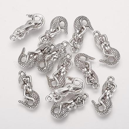 Сплав металла 3 d русалка подвески PALLOY-2458-AS-FF-1